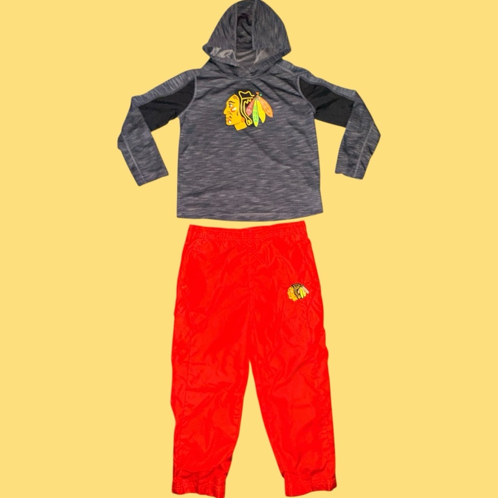 NHL Chicago Blackhawks Sweatshirt & Sweatpants Outfit Size Youth Small (6)